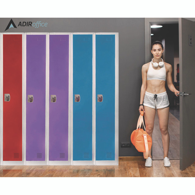 ADIROFFICE I629201BLU Steel Storage Locker, 1 Compartment, 12 x 12 x 72, Blue