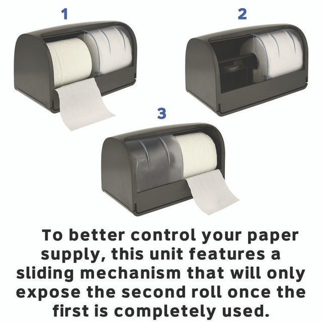 ALPINE INDUSTRIES ALP452GRY Side-by-Side Double Roll Toilet Tissue Dispenser, 6.3 x 6.3 x 10.3, Gray