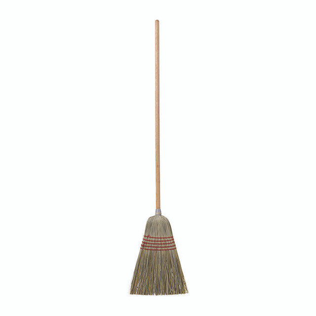 BOARDWALK BR10004 Corn/Fiber Brooms, Corn/Yucca Bristles, 53.5" Overall Length, Natural, 6/Carton