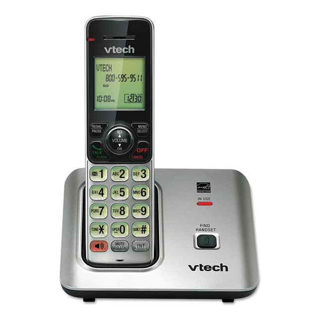 VTECH COMMUNICATIONS CS6619 CS6619 Cordless Phone System, Black/Silver