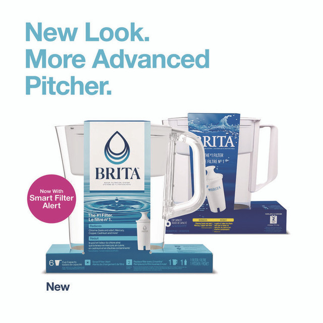 CLOROX SALES CO. Brita® 36089EA Small 6-Cup Water Filter Pitcher with 1 Standard Filter, Bright White/Clear