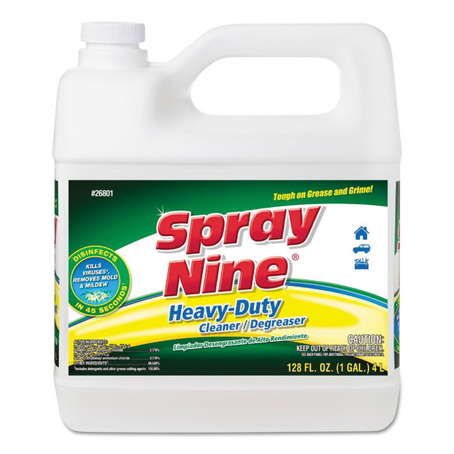 ITW PRO BRANDS Spray Nine® 268014CT Heavy Duty Cleaner/Degreaser/Disinfectant, Citrus Scent, 1 gal Bottle, 4/Carton