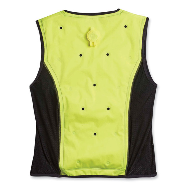 TENACIOUS HOLDINGS, INC. ergodyne® 12677 Chill-Its 6685 Premium Dry Evaporative Cooling Vest with Zipper, Nylon, 3X-Large, Lime