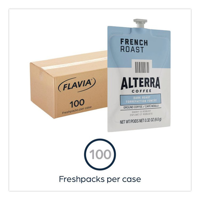 LAVAZZA FLAVIA® 48010 Alterra French Roast Coffee Freshpack, 100/Carton