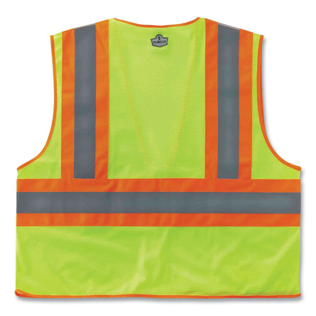 TENACIOUS HOLDINGS, INC. ergodyne® 21329 GloWear 8230Z Class 2 Two-Tone Mesh Zipper Vest, Polyester, 4X-Large/5X-Large, Lime