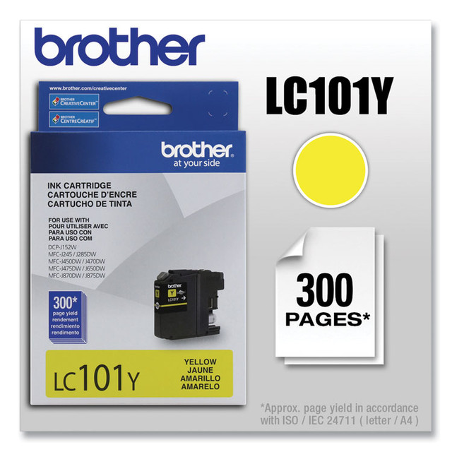 BROTHER INTL. CORP. LC101Y LC101Y Innobella Ink, 300 Page-Yield, Yellow