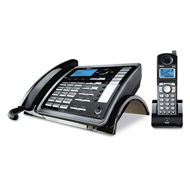 MOTOROLA ML25255 ViSYS 25255RE2 Two-Line Corded/Cordless Phone System with Answering System, Black/Silver