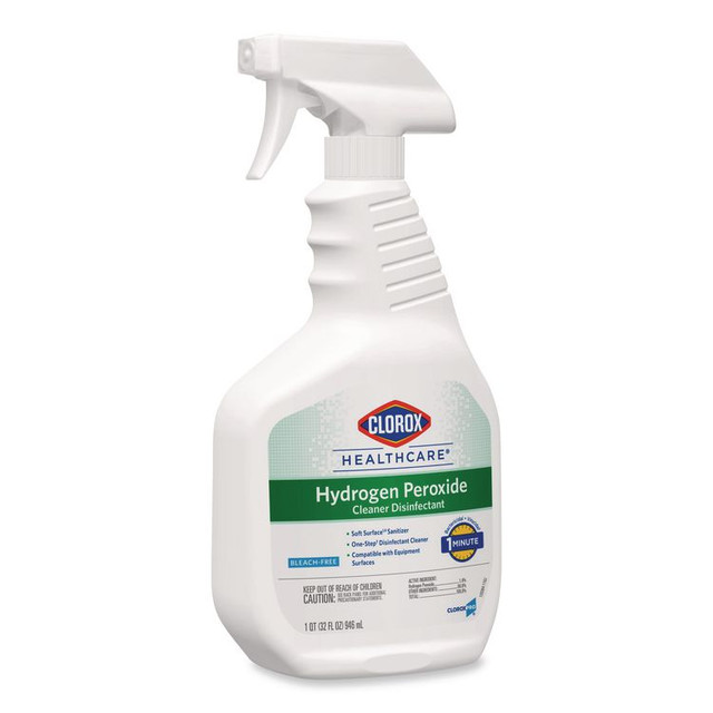 CLOROX SALES CO. Healthcare® 30828 Hydrogen-Peroxide Cleaner/Disinfectant, 32 oz Spray Bottle, 9/Carton