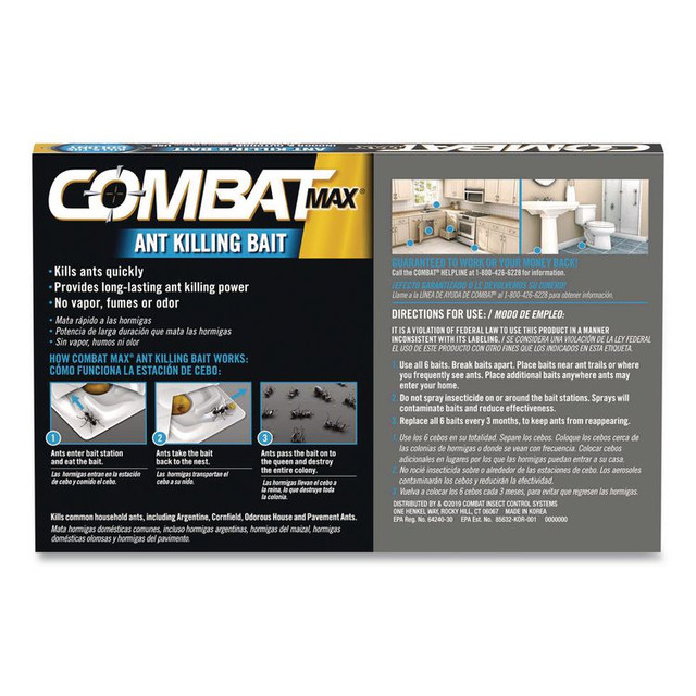 DIAL PROFESSIONAL Combat® 55901 Source Kill MAX Ant Killing Bait, 0.21 oz, 6/Box 12 Boxes/Carton