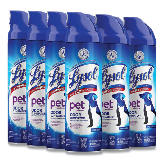 RECKITT BENCKISER LYSOL® Brand 99804CT Disinfectant Spray II Pet Odor Eliminator, Fresh, 15 oz Aerosol Spray, 12/Carton