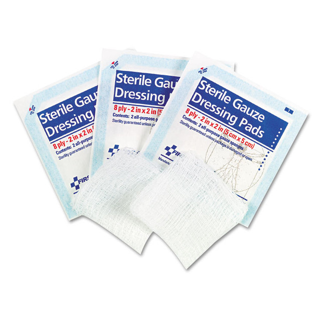 FIRST AID ONLY, INC. FAE5000 SmartCompliance Gauze Pads, Sterile, 8-Ply, 2 x 2, 5 Dual-Pads/Pack