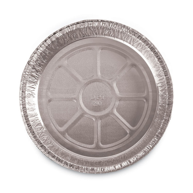 BOARDWALK ROUND9 Round Aluminum To-Go Containers, 300 Gauge, 48 oz, 9" Diameter x 1.66"h, Silver, 500/Carton