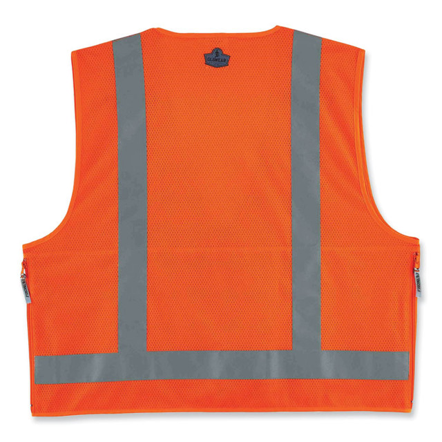 TENACIOUS HOLDINGS, INC. ergodyne® 21415 GloWear 8250Z Class 2 Surveyors Zipper Vest, Polyester, Large/X-Large, Orange
