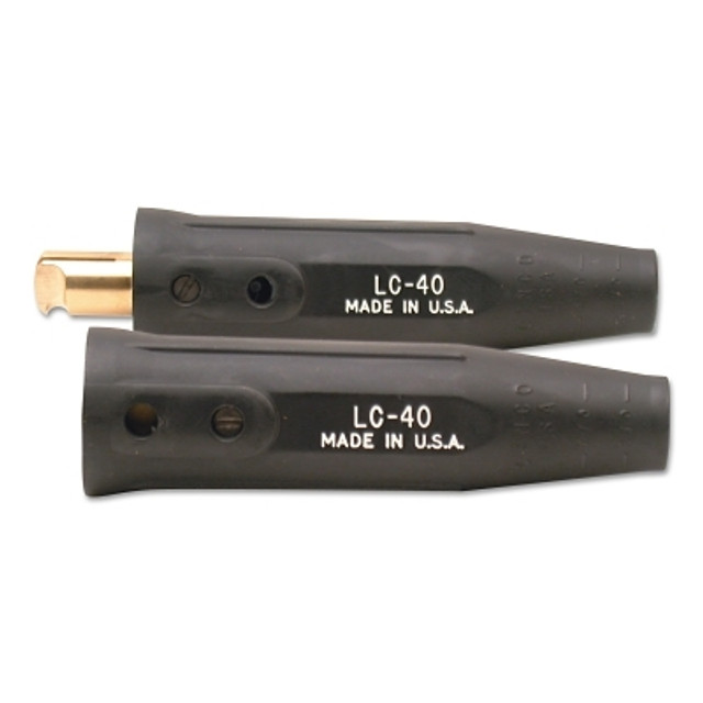 Lenco Cable Connector, Single Oval Point Screw Connection, Male/Female, 1/0 to 2/0 AWG Cap, Black Lenco Cable Connector, Single Oval Point Screw Connection, Male/Female, 1/0 to 2/0 AWG Cap, Black