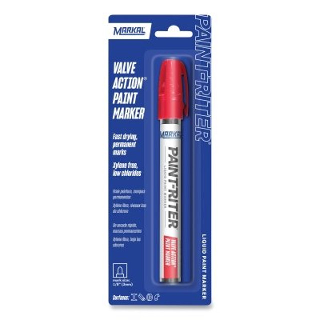LA-CO Industries Inc Markal® PAINT-RITER® VALVE ACTION® Paint Marker, Red, 1/8 in Tip, Medium