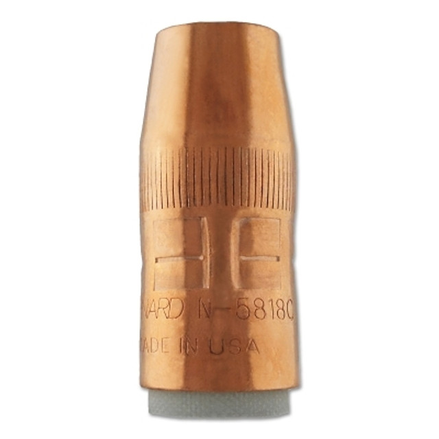 Bernard™ Centerfire™ MIG Nozzle, 1/8 in Recess, 5/8 in Bore, For T Series Tip, Copper Bernard™ Centerfire™ MIG Nozzle, 1/8 in Recess, 5/8 in Bore, For T Series Tip, Copper