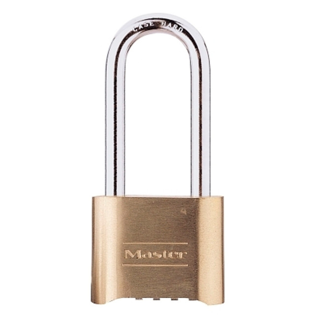 Master Lock® No. 175 Combination Brass Padlock, 5/16 in dia, 2-1/4 in L x 1 in W, Brass Master Lock® No. 175 Combination Brass Padlock, 5/16 in dia, 2-1/4 in L x 1 in W, Brass