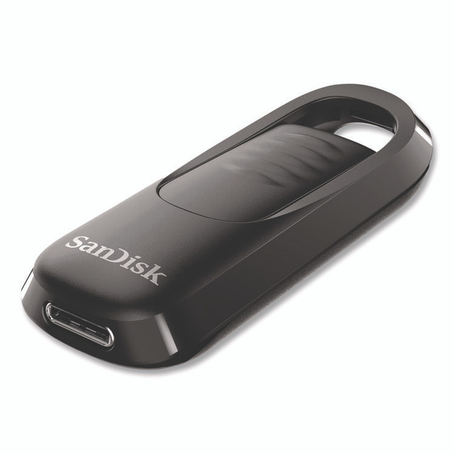 SANDISK CORPORATION SDCZ480064GA Ultra Slider USB 3.2 Type C Flash Drive, 64 GB, Black