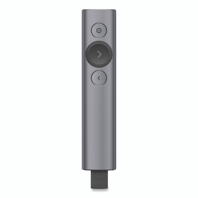 LOGITECH, INC. 2632837 Spotlight Presentation Remote, Projects 100 ft, Slate
