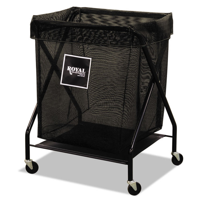ROYAL BASKET TRUCKS L6KKXXMA3ONN X-Frame Cart, Synthetic Fabric, 6-Bushel, 7.47 cu ft Bin, 20" x 26" x 36", Black