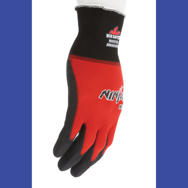 MCR SAFETY N96970L Ninja BNF N96970 Gloves, 10" Long, Large, Black/Red, 12 Pairs