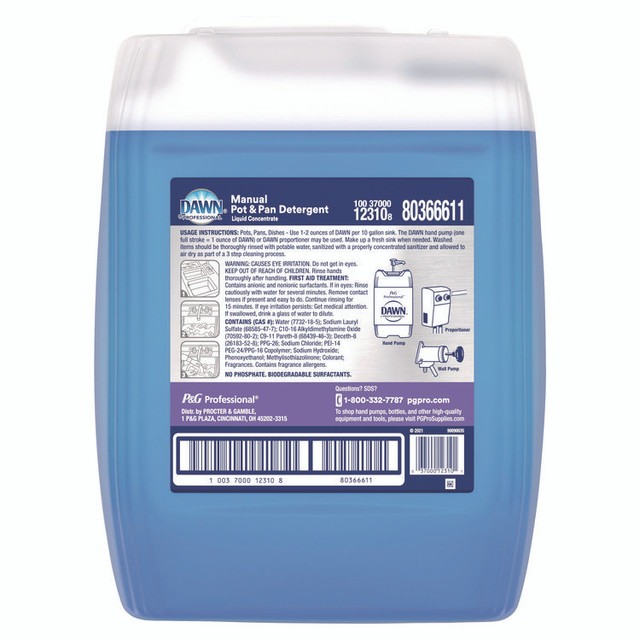 PROCTER & GAMBLE Dawn® Professional 12310PL Professional Manual Pot and Pan Dish Detergent, Original Scent, 5 gal Bottle, 34/Pallet