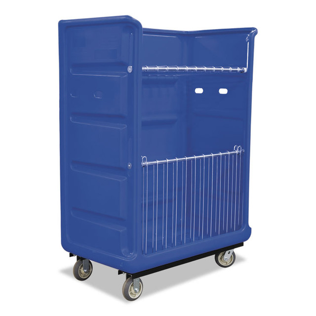 ROYAL BASKET TRUCKS L48BLXTAA6UL Bulk Transport Turnabout Truck with Locking Casters, Plastic, 28" x 61" x 68.5", Blue