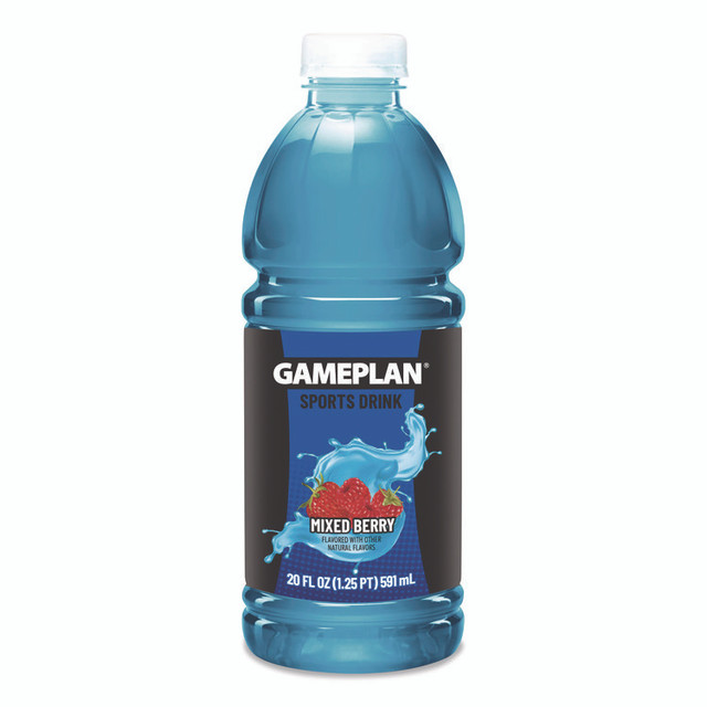 NIAGARA BOTTLING GMP20Z24PMB Gameplan Sports Drink, Mixed Berry, 20 oz Bottle, 24/Carton