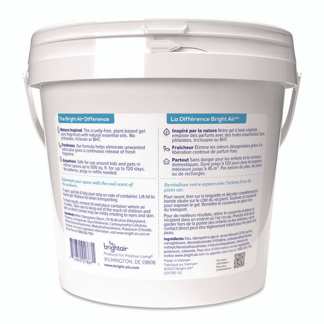 BRIGHT AIR 901129 Super Odor Eliminator Gel for Large Spaces, Cool and Clean, 64 oz Tub