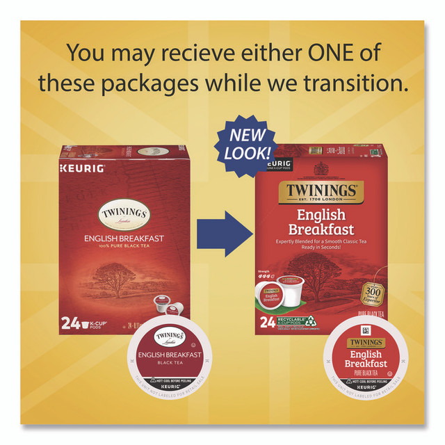 TWININGS NORTH AMERICA INC TNA85780 Tea K-Cups, English Breakfast. 0.11, 24/Box