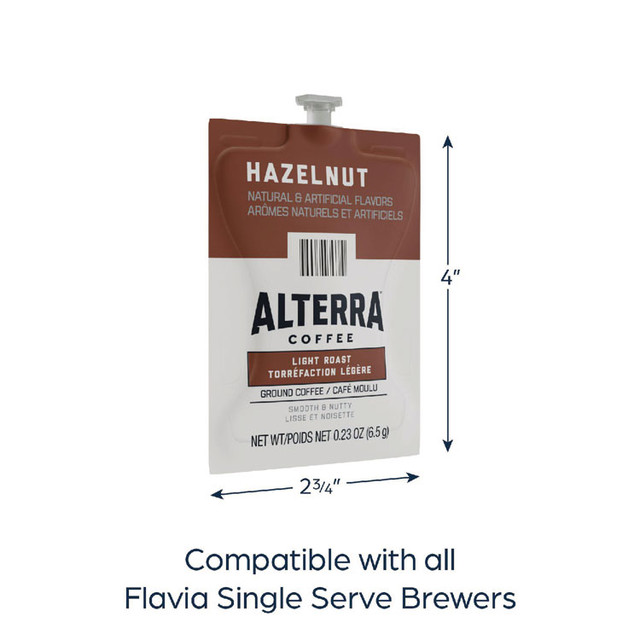 LAVAZZA FLAVIA® 48722 Alterra Hazelnut Coffee Freshpack, 40/Carton