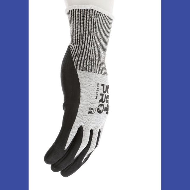 MCR SAFETY 92754BPM Cut Pro 92754BP Gloves, 10" Long, Medium, Black/Gray, 12 Pairs