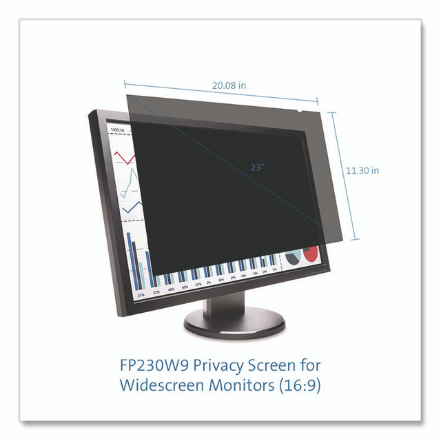 KENSINGTON K55798WW Anti-Glare Reversible Privacy Screen for 23" Widescreen Flat Panel Monitor, 16:9 Aspect Ratio