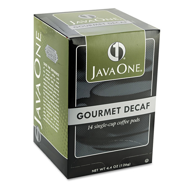 JAVA TRADING CO. One® 30210 Coffee Pods, Colombian Decaf, Single Cup, Pods, 14/Box