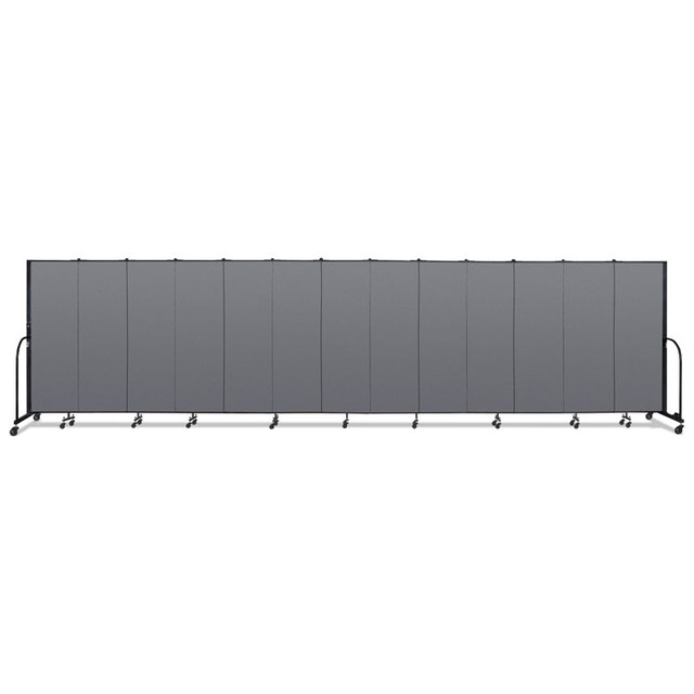 SCREENFLEX PORTABLE PARTITIONS CFSL6013DG Portable Room Divider, 24 ft 1" x 0.75" x 6 ft, Vinyl/Fiberglass/Steel, Gray