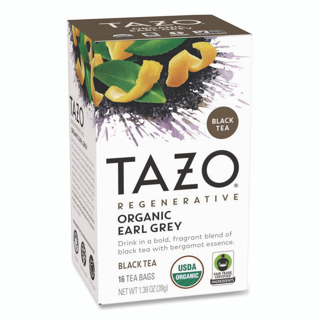 STARBUCKS COFFEE COMPANY Tazo® TAZ00352BX Tea Bags, Organic Earl Grey, 16/Box