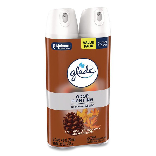 SC JOHNSON Glade® 377361 Air Freshener, Cashmere Woods, 8.3 oz Aerosol Spray, 3/Carton