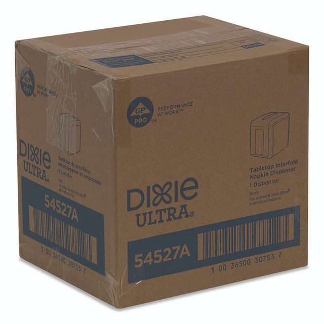 GEORGIA PACIFIC Dixie® 54527A Tabletop Napkin Dispenser, 6.1 x 7.6 x 7.2, Black