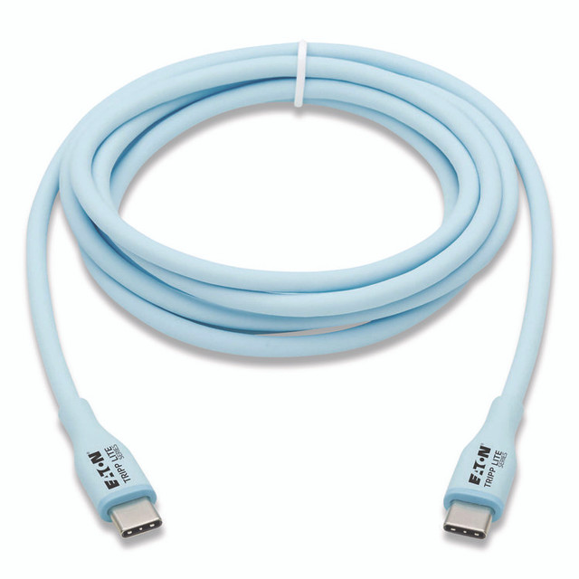 EATON CORPORATION Tripp Lite by U040AB006CSL USB-C Antibacterial Cable, USB 2.0, USB Type-C (USB-C) to USB Type-C (M/M), 6 ft, Light Blue