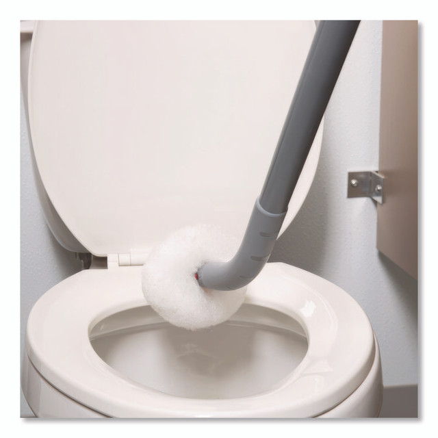UNGER BSCOREA Toilet Bowl Swab, 26" Handle, Gray/Red/White