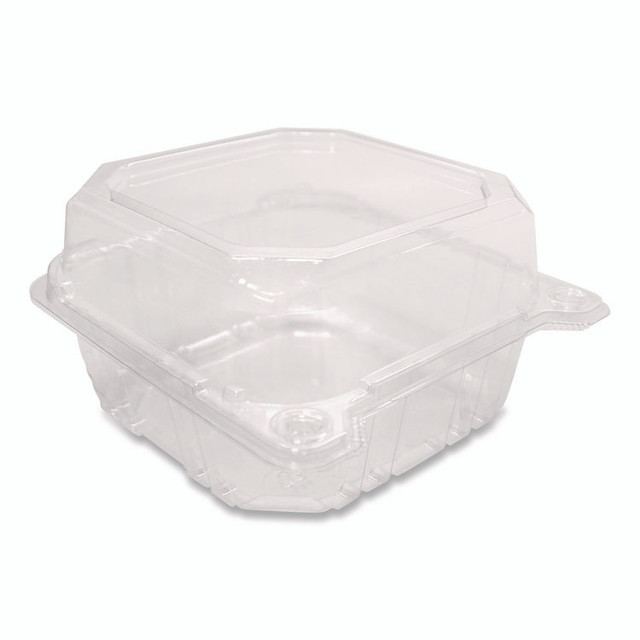 KARAT BY LOLLICUP FPHC66PET1C PET Plastic Hinged Container, 6 x 6 x 3.3, Clear, Plastic, 500/Carton