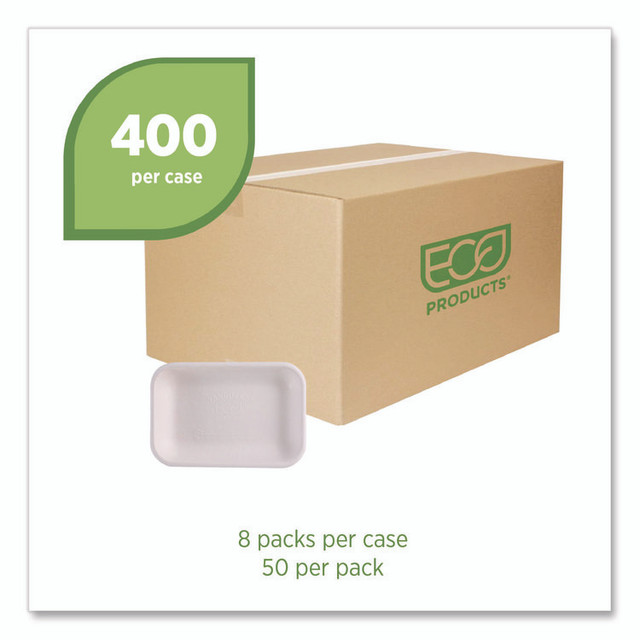 ECO-PRODUCTS,INC. EPSCRC12NFA WorldView Vanguard Rectangular Container, 12 oz, 7 x 4.75 x 1, Sugarcane Fiber, White, 400/Carton