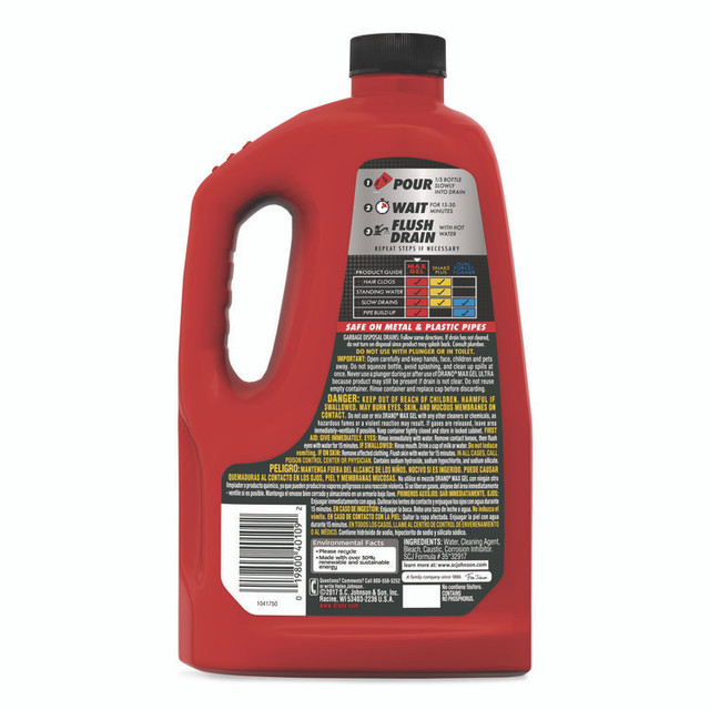 SC JOHNSON Drano® 694772EA Max Gel Clog Remover, 80 oz Bottle