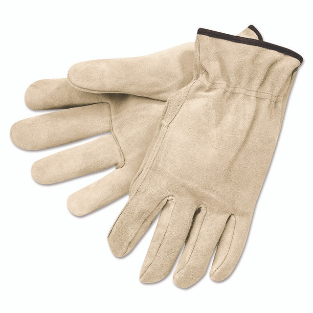 MCR SAFETY 3100XL Driver's Gloves, Gunn Cut, Keystone Thumb, X-Large, Cream, 12 Pairs