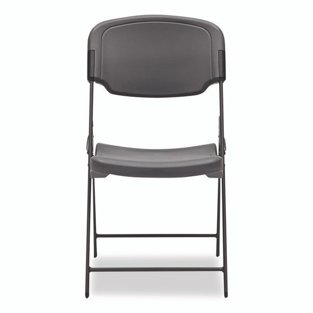 ICEBERG ENTERPRISES 64007 Rough n Ready Commercial Folding Chair, Supports Up to 350 lb, 15.25" Seat Height, Charcoal Seat, Charcoal Back, Silver Base