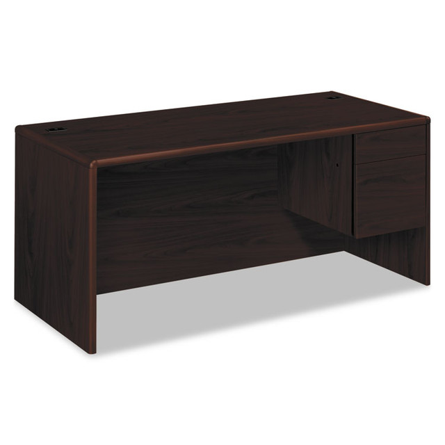 HON COMPANY 10783RNN 10700 Series "L" Workstation Desk with Three-Quarter Height Pedestal on Right, 66" x 30" x 29.5", Mahogany