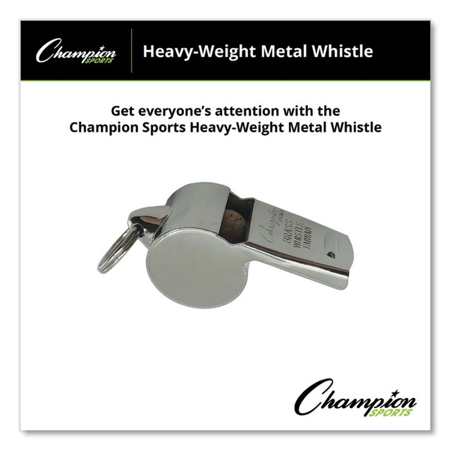 CHAMPION SPORT Sports 401 Sports Whistle, Heavy Weight, Metal, Silver, Dozen