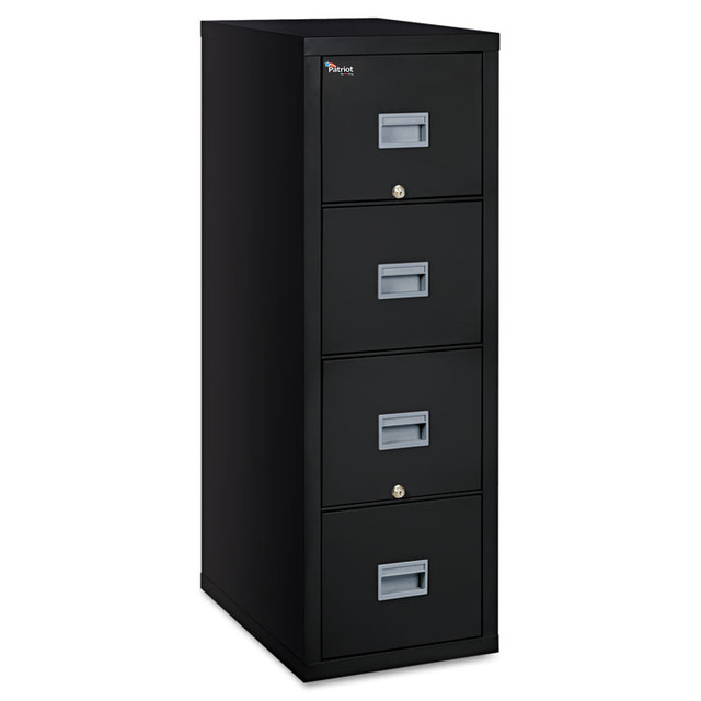 FIRE KING INTERNATIONAL FireKing® 4P1825-CBL Patriot by FireKing Insulated Fire File, 1-Hour Fire Protection, 4 Legal/Letter File Drawers, Black, 17.75" x 25" x 52.75"