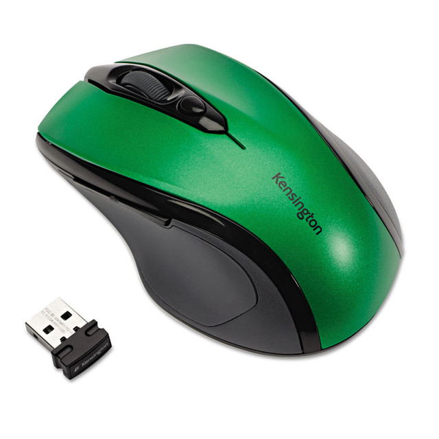 KENSINGTON 72424 Pro Fit Mid-Size Wireless Mouse, 2.4 GHz Frequency/30 ft Wireless Range, Right Hand Use, Emerald Green