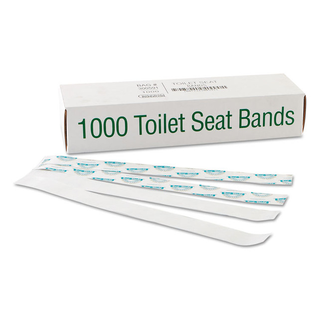 BAGCRAFT 300591 Sani/Shield Printed Toilet Seat Band, 16 x 1.5, Blue/White, 1,000/Carton